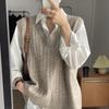 Korean Style Slimming Cable Knit Vest - Fashionable & Versatile Autumn/Winter Top