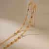 K Gold Plated Multicolor Zircon Adjustable Clavicle Necklace