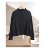 Women's Autumn/Winter Stand Collar Brushed Fabric Base Layer T-Shirt - Loose Slimming, Skin-Friendly Top