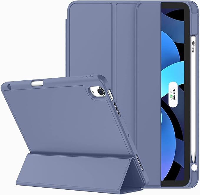 Three-Fold PU Case Pencil Holder for iPad Air 11-Inch 7th/6th Generation 2025/2024 Air 5th/4th 10.9-Inch 2022/2020