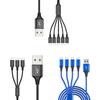 1 In 3/4/5 Out USB To Micro USB Charging Cable Nylon Braide Power Supply Cord Support Quick Charge for Phone Tablets