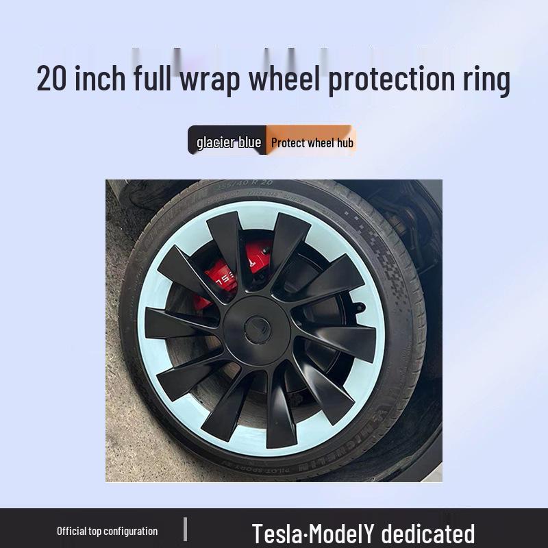 Tesla Model Y 20-Inch Wheel Rim Protective Hubcap - Anti-Scratch, Full Coverage Modification Accessory