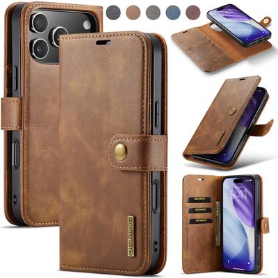 Magnetische Leder Geldbörse Karten Handy Hülle für iPhone 17 Air 16E 16 Pro Max 15 Plus 14 13 12 11 X XS XR Klappständer Hülle Tasche