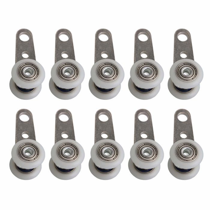 Roulettes pour portes coulissantes - AIMOONSA - Lot de 10 - Métal & plastique - Ø 19 mm - Charge 20 kg