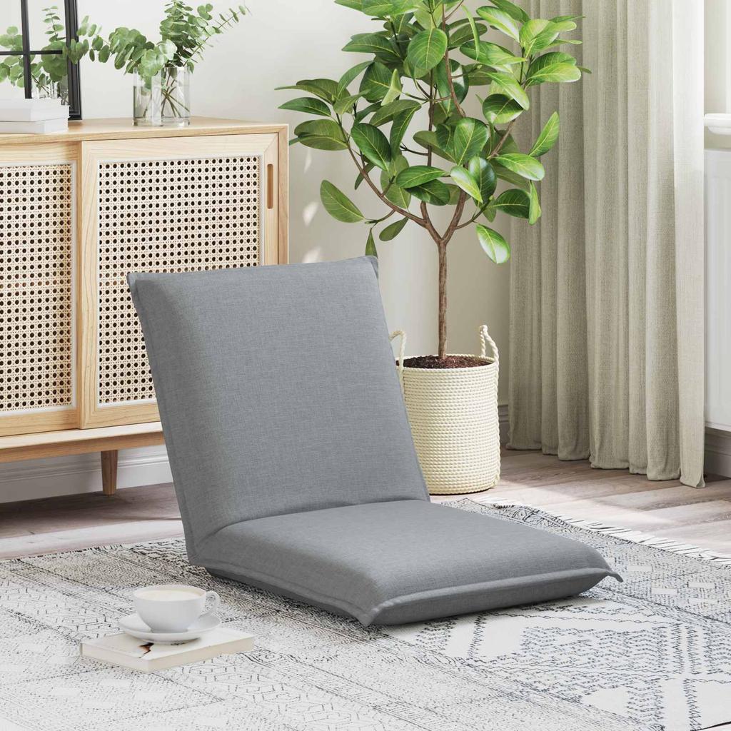 Adjustable Floor Chair Light Grey Fabric