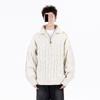 Men's American Casual Half-Zip Cable Knit Sweater - Loose Fit, Versatile Old Money Style