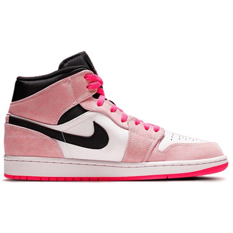 Air Jordan 1 Mid SE Crimson Tint Unisex Sneakers Pink Black-Sail-Hyper-Pink 852542-801