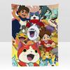 anime YKai WWatch Throw Soft Flannel Blanket for Bed Bedroom Sofa Picnic Throw Skinfriendly Breathable Gift Cover