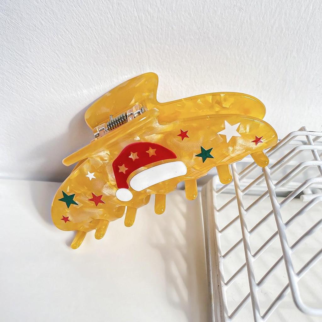 Christmas Hair Clips: Gingerbread Man & Santa Claus Shark Claw Clip for Updo Hairstyles