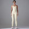 Euro-American Ruched Hip-Lift Yoga Jumpsuit: Quick-Drying and Beautiful Back Bodycon for Fitness and Running