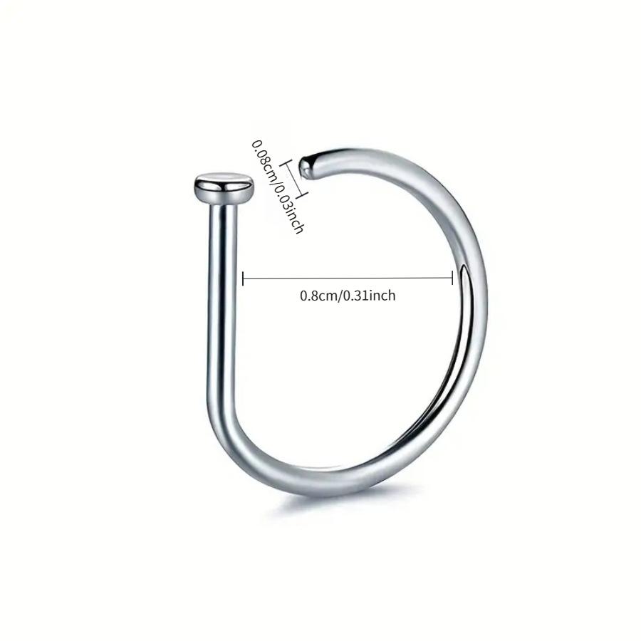 1/3PCS Geometric Nose Ring, Punk Septum Hoop for Women, Stainless Steel Nose Stud Body Jewelry, Piercing Gift