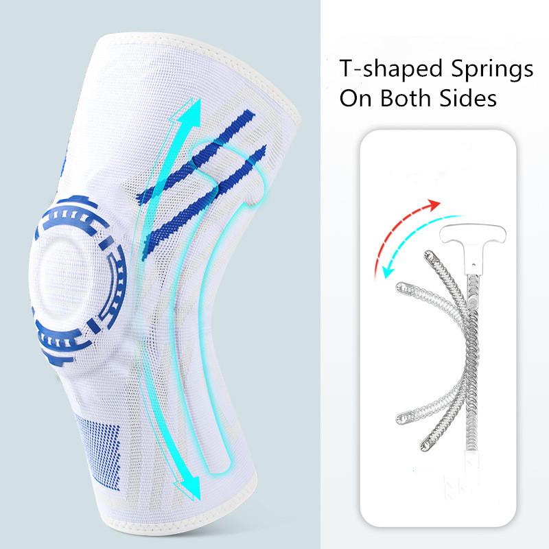 1pc Knee Brace Strap Patella Medial Support Strong Meniscus Silicone Compression Protection Sport Knee Pads Running Basketball