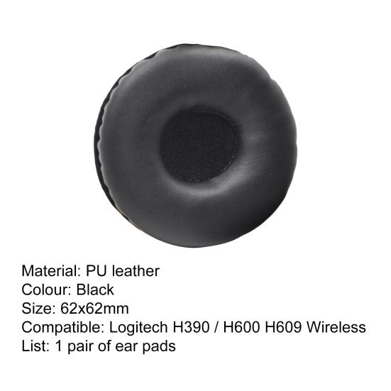 1 Pair Headset Covers Protective Wear-resistant Soft Gaming Headphone Ear Pads for Logitech H390/H600/H609