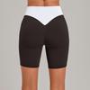 Women's Color Block High Elastic Tummy Control Quick-Dry Running Shorts