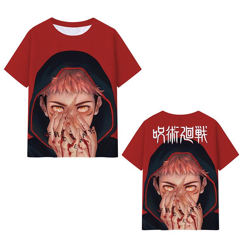 Satoru Gojo Japanese Anime Jujutsu Kaisen T-Shirts 3D Printed Summer Quick Dry Round Neck Short Sleeves for Men Polyester Do Not Fade