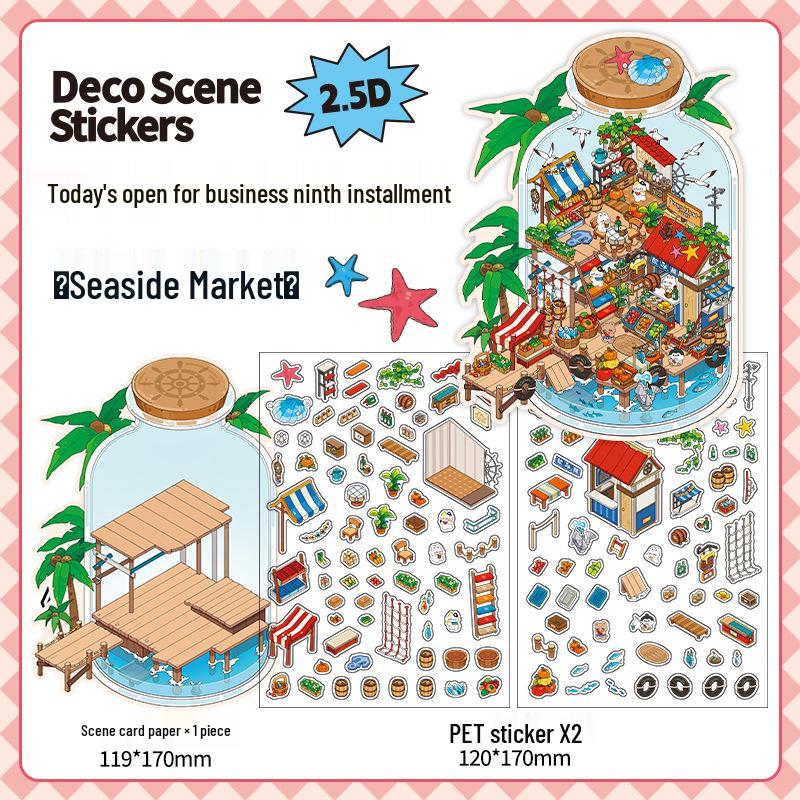 InfeelMe Samolepky na miniaturní scény 9. edice 2,5D Mini 3D Chaloupka Krajinomalba