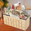 Christmas Decoration 2025 with Drawers Adults Kids Decorative Wooden Advent Calendar for Holiday Office Bedroom Party Tabletop