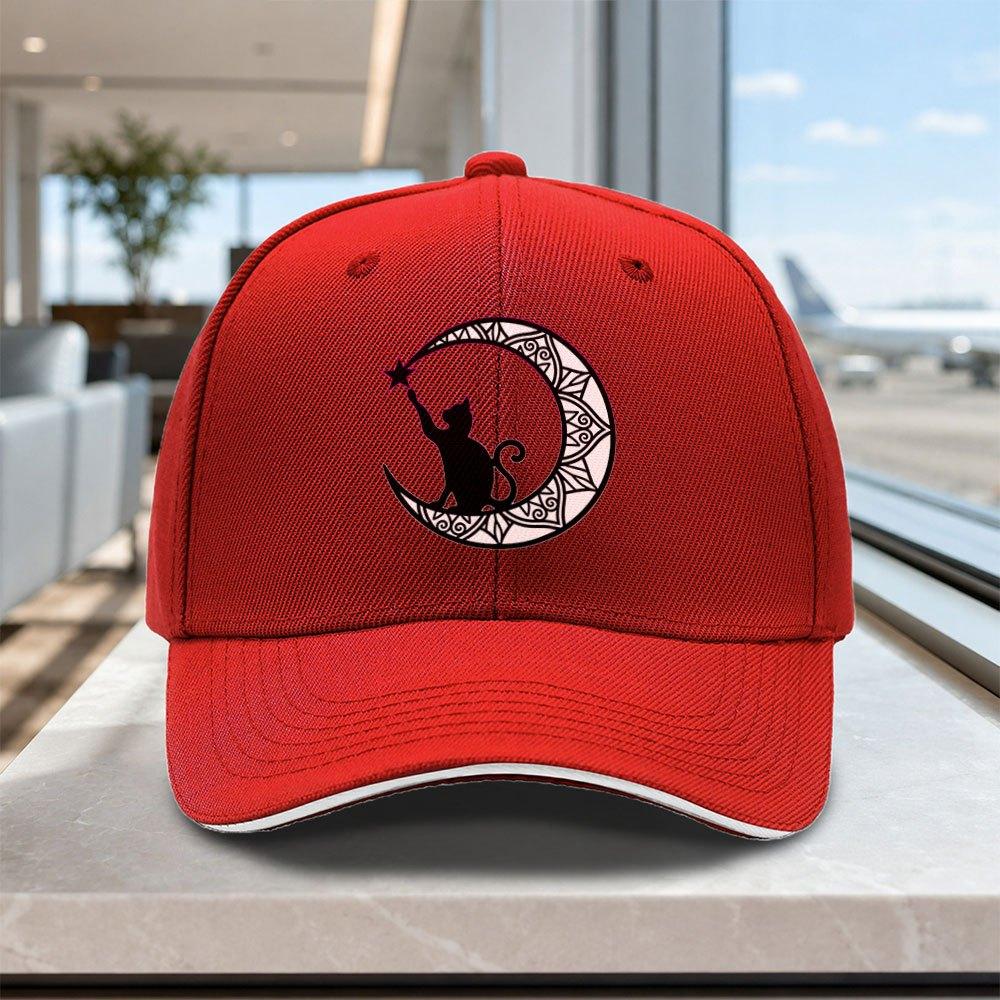Unisexdala Moon Cat Adjustable Baseball Cap  Lightweight Unisex Printed Hat for Outdoor Weddings Parties