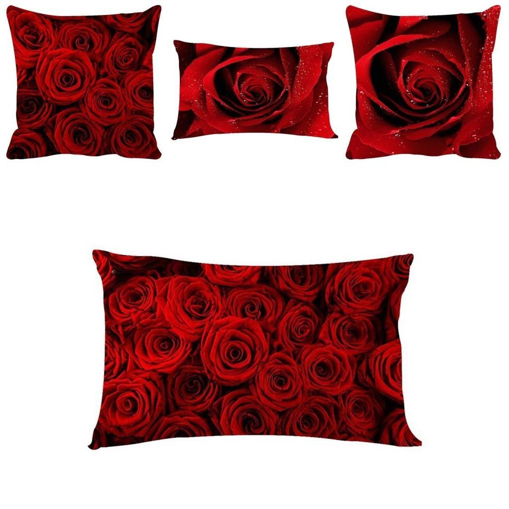 Elegant Romantic Rose Pillowcases In Soft Polyester Perfect For Home Decor And Comfort