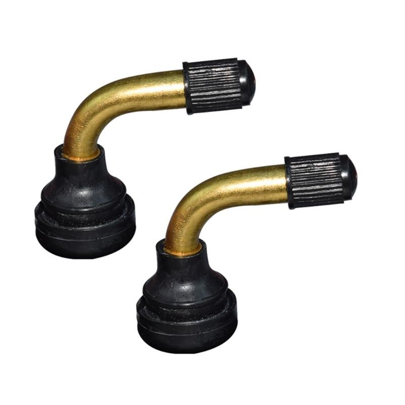 PVR40 50 60 70 Tire Valves Stem 90 Degree Bent Snap In Rubber Base Wheel Tyre Valves Stem with Caps for Motorcycle Tire
