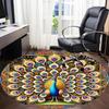 1pc Peacock Feather Office Round Area Rug, Under Office Chairs Bedroom Living Room Home Decor, Room Deco, Available in Various Sizes L1024358