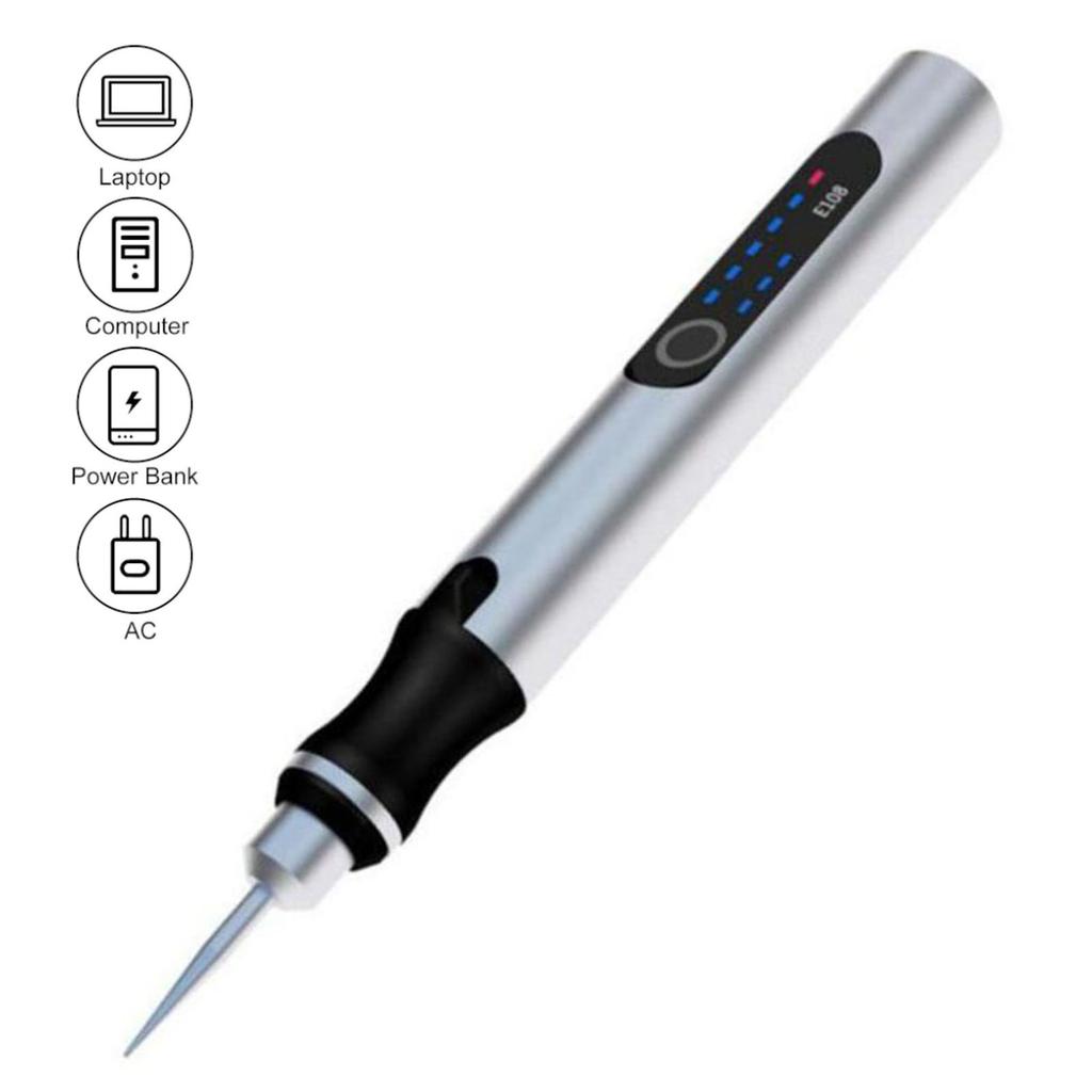 1500Mah 8W DIY Electric Engraving Pen Engraving Pen Mini Set for Metal Glass 3.6-4.2V 18000r/min 0-70mm Depth