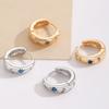 2026 Hot-Selling Blue Mango Moon Zircon Circle Earrings – Simple Luxury Fashion Jewelry for Women