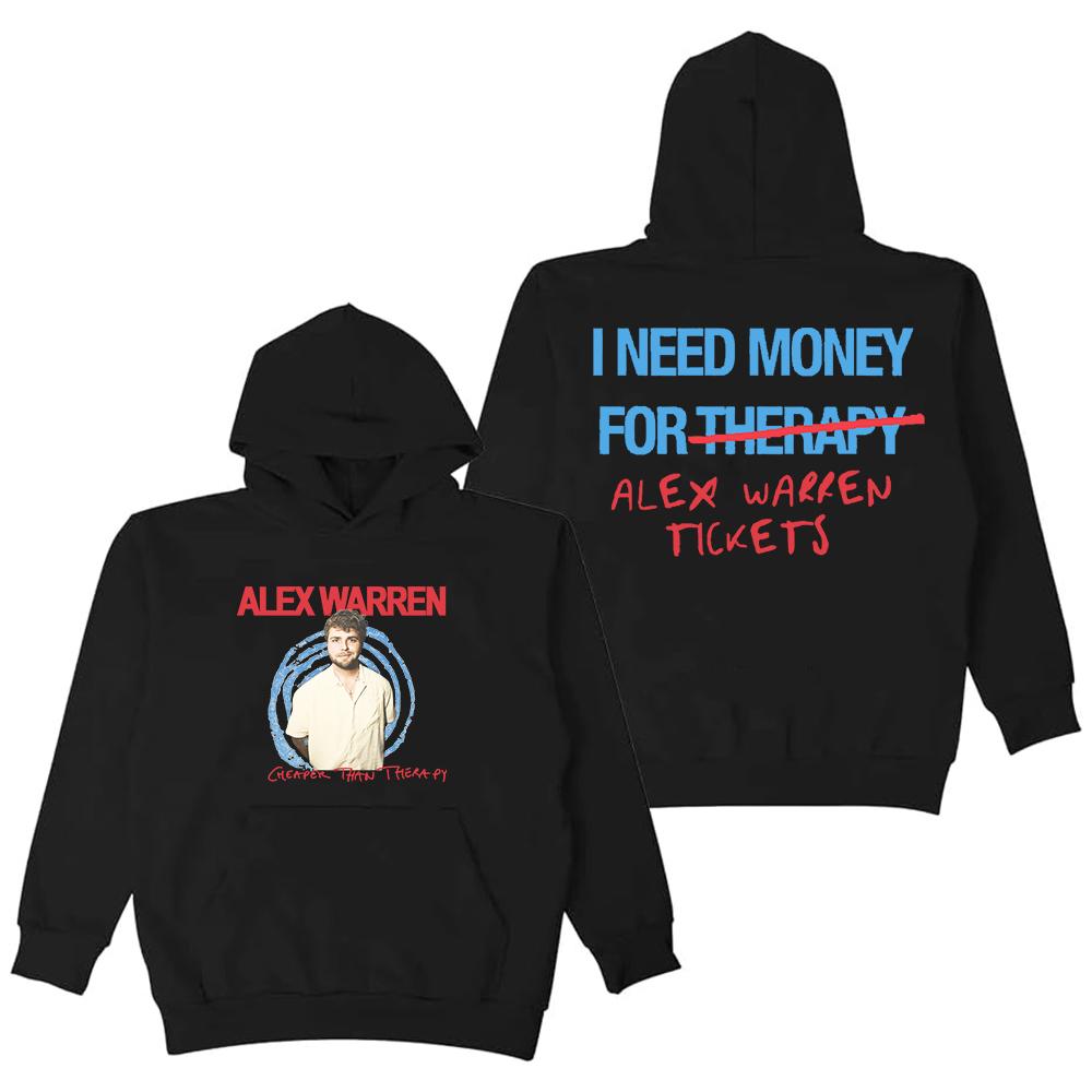 Alex Warren Cheaper Than Therapy Tour Tickets Merch Hoodie Long Sleeve Streetwear Women Men Hooded Sweatshirts Popular Fashion