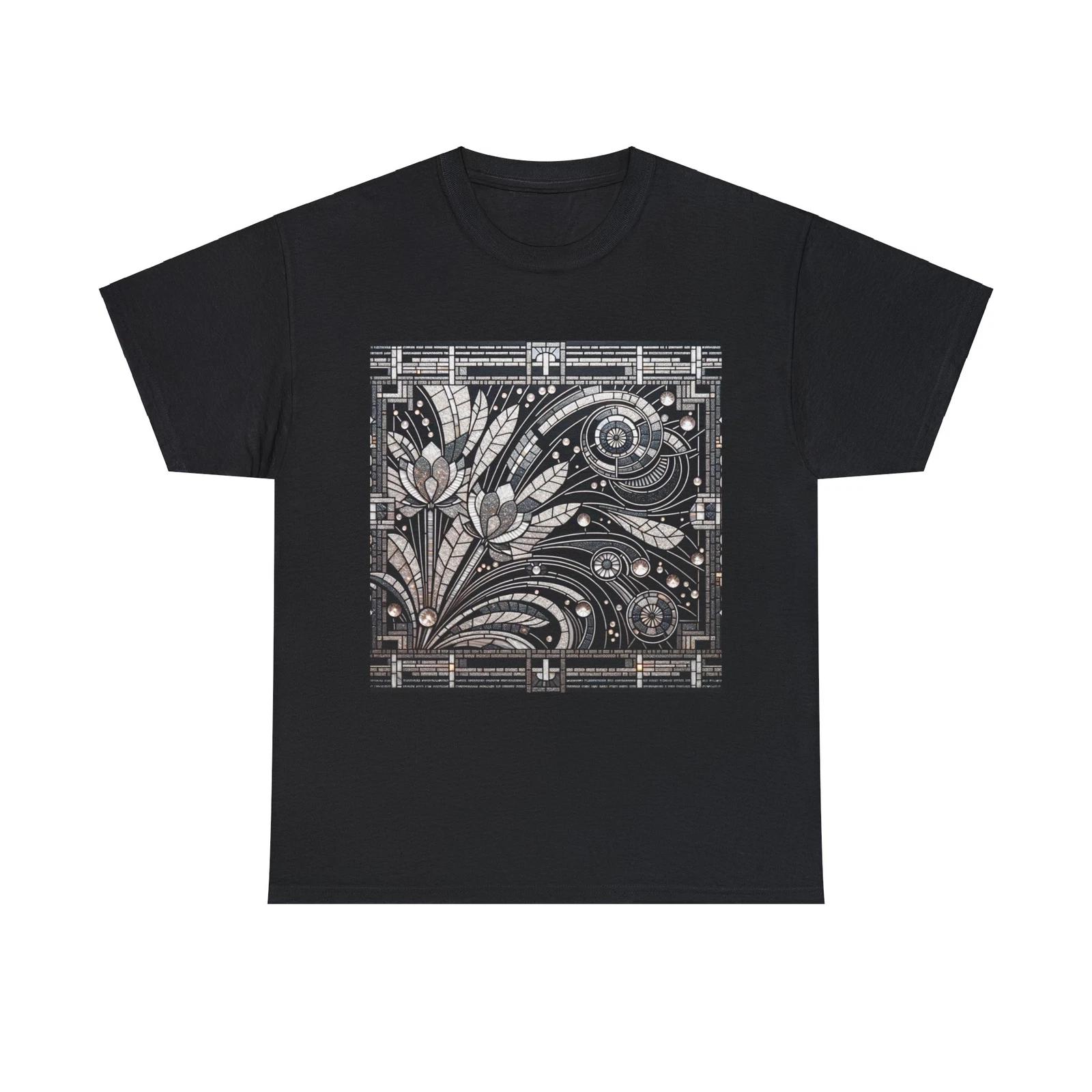 

Unisex Adult T Shirt Vintage Style Mosaic Geometric Art Deco Design Gallery Tee XL