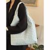 Japanese Retro Plaid Canvas Bag Women's 2025 New Large-capacity Shoulder Tote Bag College Style Underarm Bag