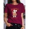 Women'S "Rabbit Wishes You Good Luck" Printed Short-Sleeved T-Shirt | Soft and Breathable, Moderate Elasticity, Machine Washable, Casual Style,