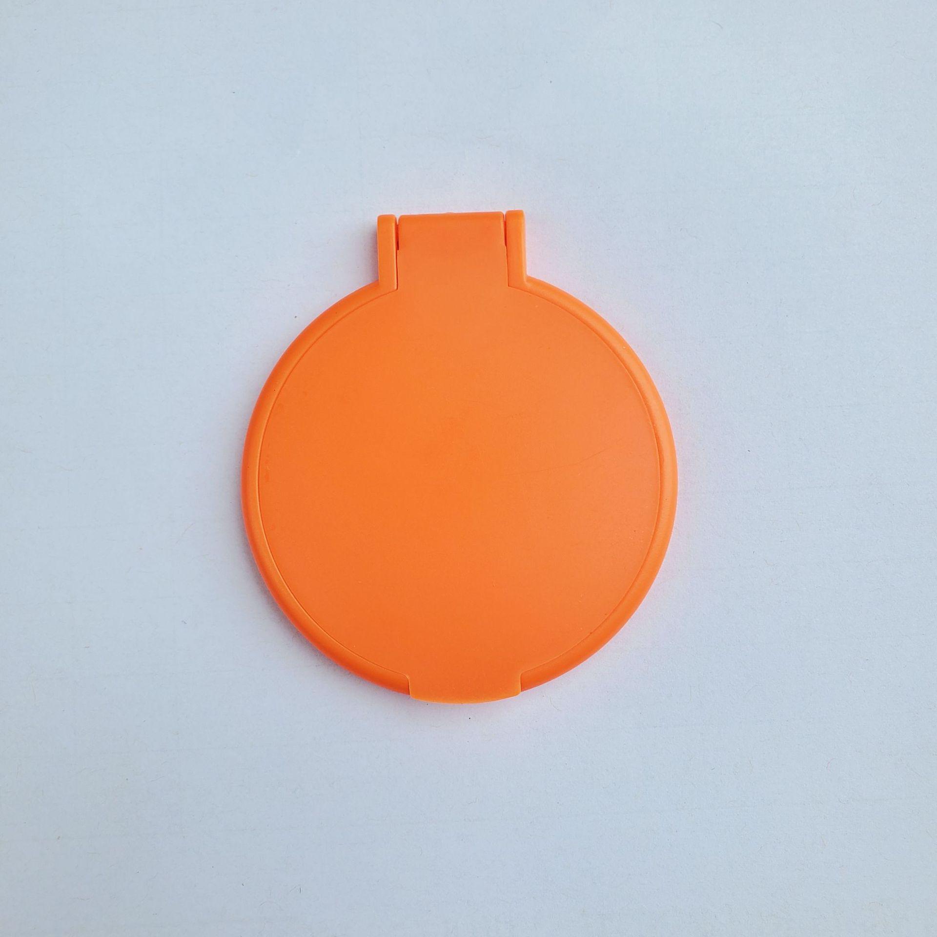 Portable Mini Folding Makeup Mirror - Compact Round Design, Single-Sided for Touch-Ups оранжевый/красный