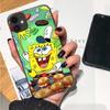 Hülle für iPhone 16 15 Plus 14 13 12 11 Pro 8 7 6S 6 SE 5S X XR XS Max Realme C30 C33 C31 9I Schwarze Soft Cover SI40 Netter SpongeBob