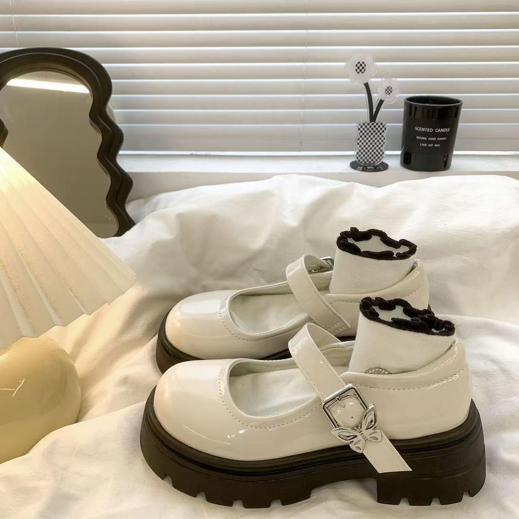 With Skirt French Platform Jk Single Shoes Autumn and Winter New Japanese College Style Black Mary Jane Small Leather Shoes Women