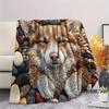 1Pc Cobblestone Dog Print Flannel Blanket High Quality Warm Comfortable Cover for All Seasons Perfect for Gifts Home Decor