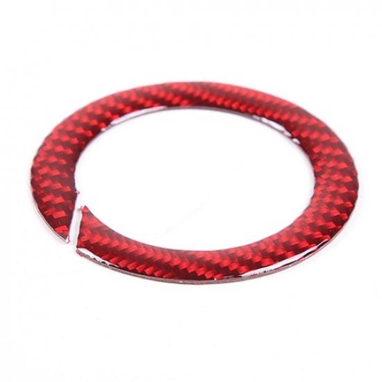 Red Soft Carbon Steering Wheel Emblem Ring Trim For BMW 5 Series G60 i5 2024+