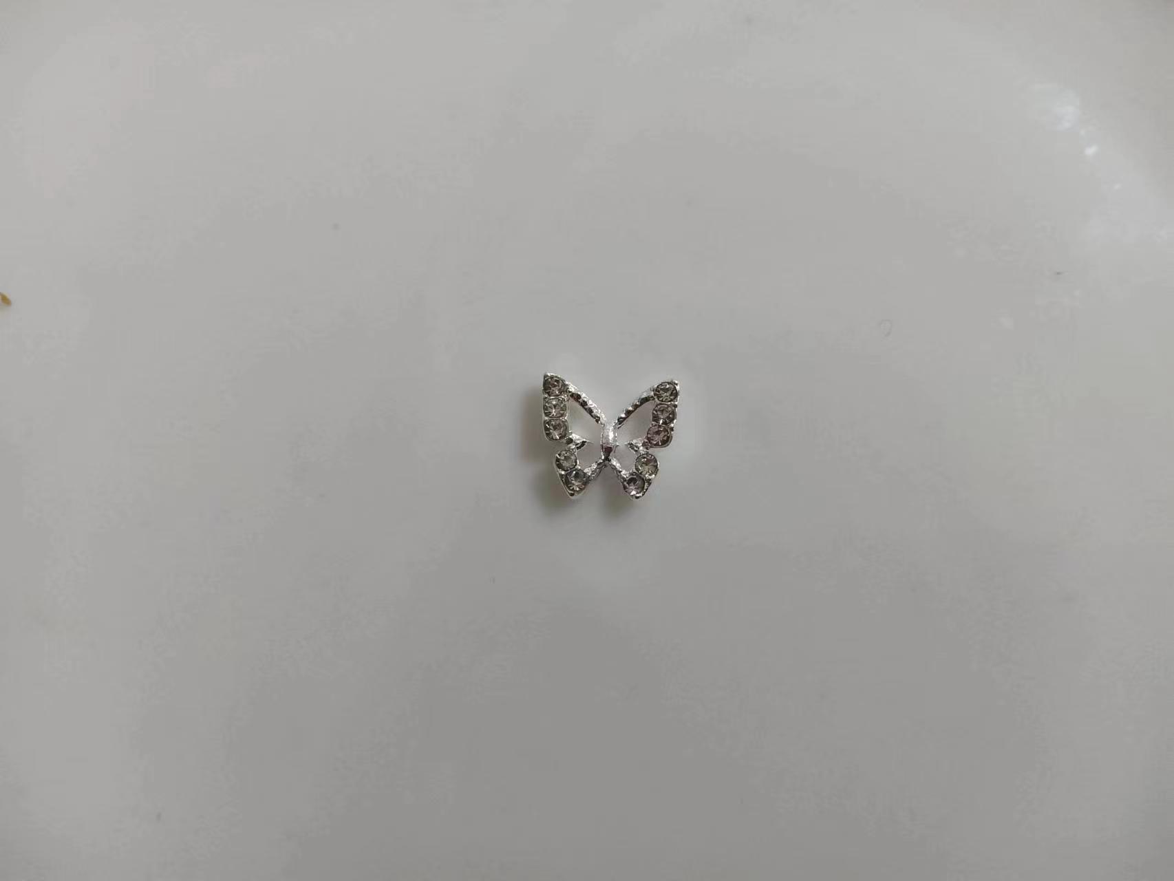 

Стразы Бабочки Шармы для Ногтей: Полые украшения из сплава золота и серебра серебряный