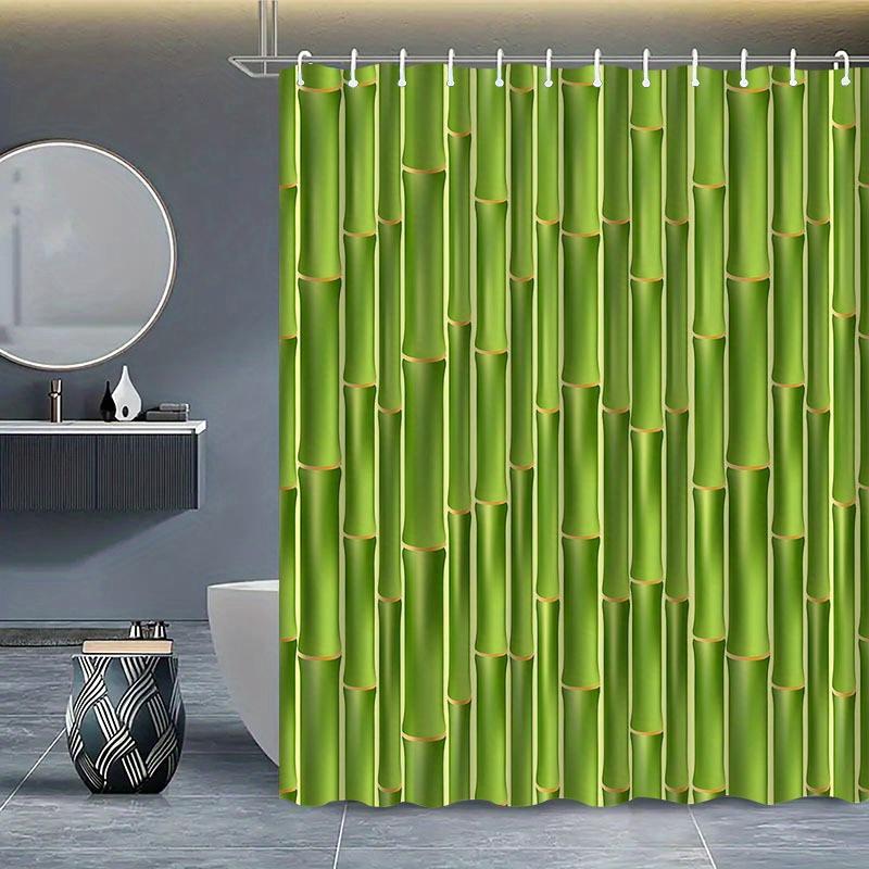 Grüner Bambuswald Duschvorhang Natur Kunst Badezimmer Dekoration Zen Garten Duschvorhänge für Modernes Wohninterieur