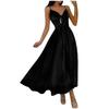 2025 New European & American Floral Lace-Up Spaghetti Strap Long Dress