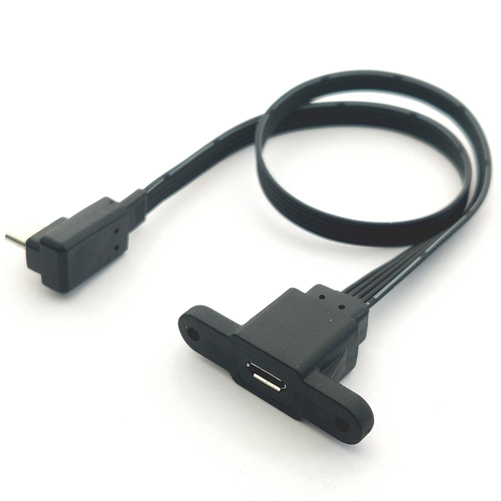 Adaptador de Plugue de Extensão Micro USB 2.0 5 Pinos Macho para Fêmea M para F 5CM-50CM Plugue Longo Plugue Plugue Ângulo Reto/Esquerdo 90°