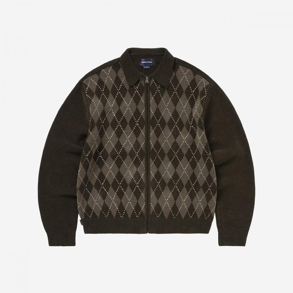 

Thisisneverthat Argyle Zip Knit Cardigan Tn253kknjk01 XL