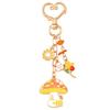 Playful Mushroom Pumpkin Keyring Decorative Beaded Accent Key Organiser Thanksgiving Theme Keychain For Purse Keys