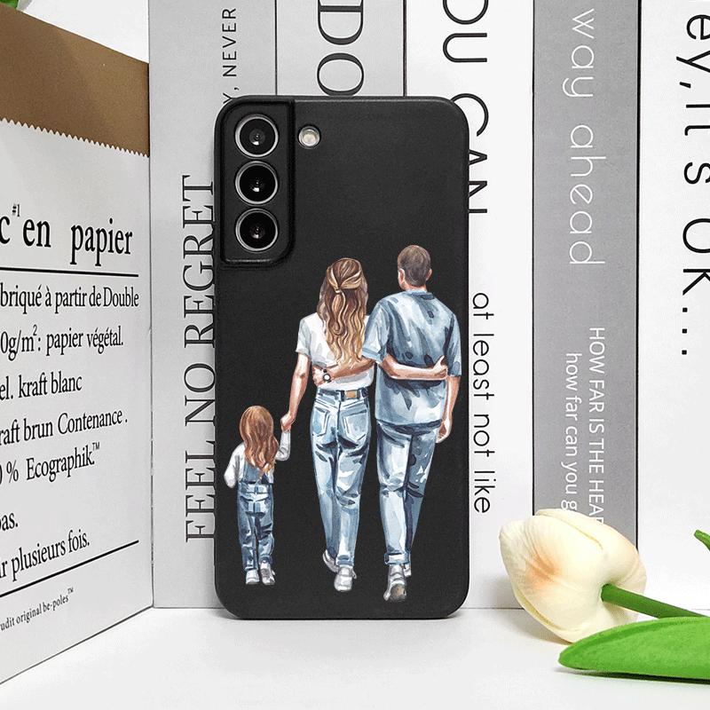 Super Mom and Super Dad Baby Family Phone Case for Samsung Galaxy A15 A35 A55 A16 A54 A53 A52 A71 5G Soft Covers Boy Girl Fundas