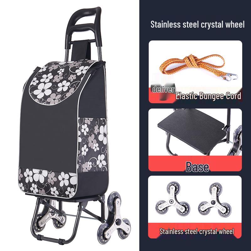 Compact Folding Shopping Cart and Trolley for Groceries and Luggage