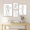 Abstrakte Frauen Tanzen Wand Kunst Poster Schwarz und Weiß Linie Zeichnung Kunstdruck Minimalistischen Leinwand Malerei Bild Wohnzimmer Dekor
