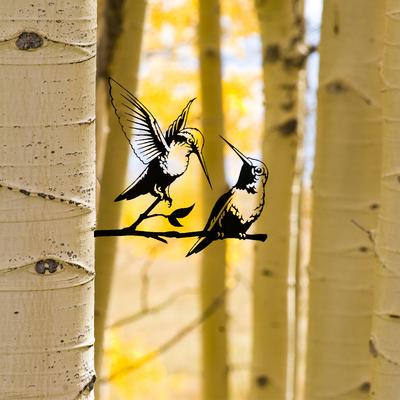 Hummingbird Couple Decoration Elegant Garden Art for Backyard or Tree Beautiful and Whimsical Outdoor Art To Enhance Your Garden