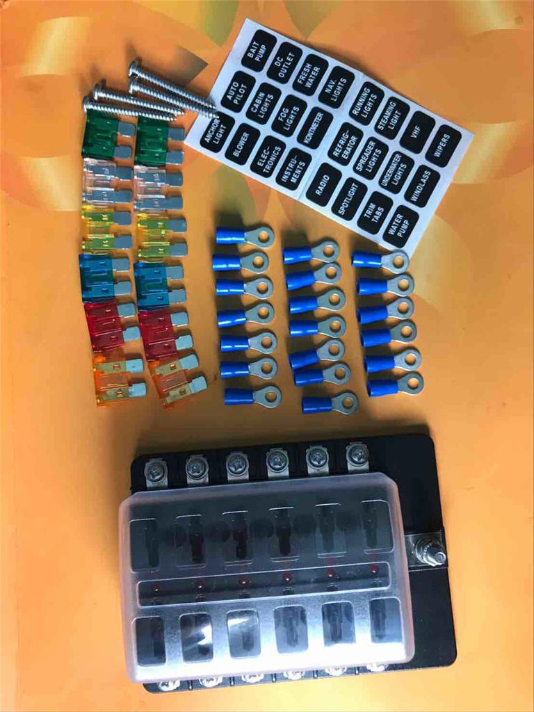 12Way Terminals Circuit For Car Boat Bus ATC ATO Blade Fuse Box Block Holder 32V