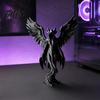 Desktop Atmosphere Decoration Dark Angel Winged Figurine, 3D Printed Gothic Statue for Desk Shelf God Decor, Intricate Redemption Theme Sculpture,