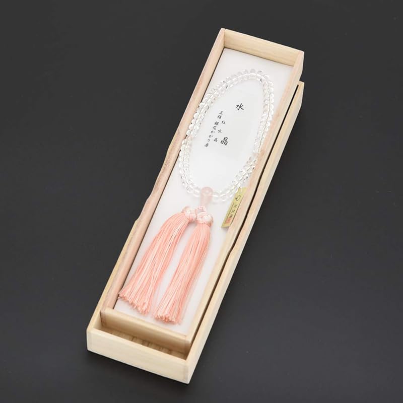 [Hasegawa of Buddhist altar] prayer beads crystal tangerine ball Crimson crystal tailoring Silver flower tuft made in Japan Juzu Can be used by any