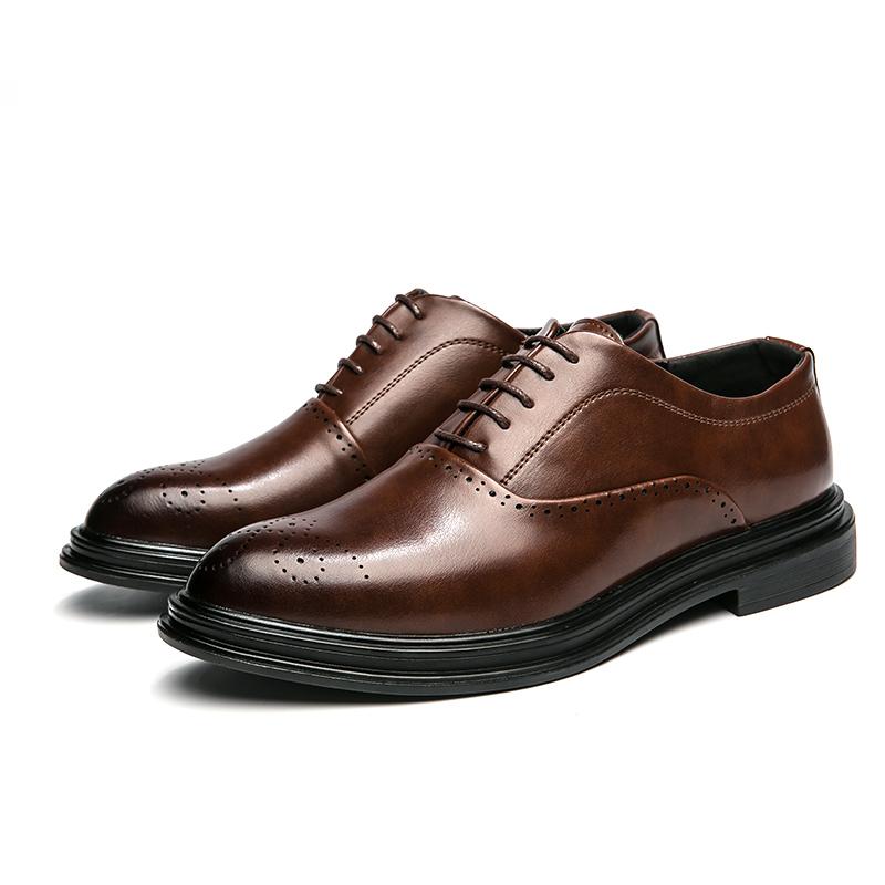 Men Dress Shoes Men's Leather Breathable Formal Business Derby Shoes Man Casual Shoes